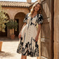 👗 54% de réduction+Livraison gratuite✨💃Robe midi élégante à col en V et imprimé botanique