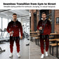 💎 -55% sur Ensemble de Survêtement Dégradé pour Homme！💎 Design Fondu Noir-Rouge, Sweat à Capuche & Pantalon de Jogging pour Sport & Style Urbain✨