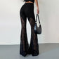 📢📢 50 % de réduction !! ⏰ Pantalon évasé en dentelle florale transparente