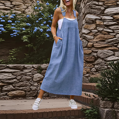 📢📢60 % de réduction !! ⏰ Robe Salopette Ample & Décontractée pour Femme avec Poches – Confortable, Tendance & Parfaite Pour Le Quotidien ✨