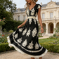 🎑55 % de réduction ✨Robe longue fluide à col en V et imprimé baroque pour femme