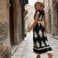🎑52 % de réduction ✨Robe longue fluide à col en V et imprimé baroque pour femme