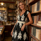 🎑52 % de réduction ✨Robe longue fluide à col en V et imprimé baroque pour femme