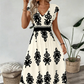 🎑55 % de réduction ✨Robe longue fluide à col en V et imprimé baroque pour femme