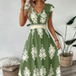 🎑55 % de réduction ✨Robe longue fluide à col en V et imprimé baroque pour femme