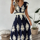 🎑55 % de réduction ✨Robe longue fluide à col en V et imprimé baroque pour femme