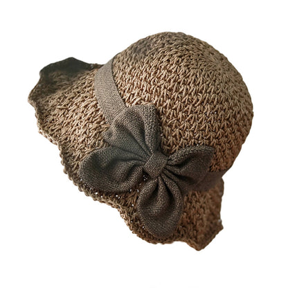 👒✨54 % de réduction🔥Chapeau de soleil élégant en paille tressée avec un nœud