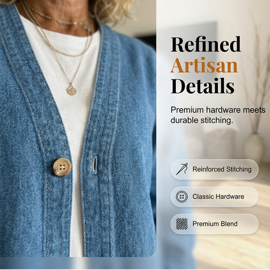 🧥📢 60% DE RÉDUCTION! 👖 Veste en Jean Classique à Boutons pour Femme – Style Intemporel, Coton Respirant & Idéale Pour Les Superpositions 🌸