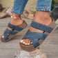 💐 PROMO EXCEPTIONNELLE -52% ! Sandales Compensées à Lanières Entrecroisées – Cuir Souple, Semelle Antidérapante ✨🌿 【Offre Limitée】