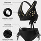 💖DERNIER JOUR DE SOLDES : 50 % DE RÉDUCTION💕Ensemble bikini deux pièces à ficelles et col en V Petal Hollow