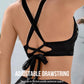 💖DERNIER JOUR DE SOLDES : 50 % DE RÉDUCTION💕Ensemble bikini deux pièces à ficelles et col en V Petal Hollow