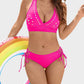 💖DERNIER JOUR DE SOLDES : 50 % DE RÉDUCTION💕Ensemble bikini deux pièces à ficelles et col en V Petal Hollow
