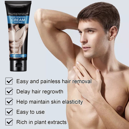 🔥Jusqu'à épuisement des stocks : 60 % de réduction !🎉 Crème dépilatoire indolore pour hommes