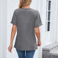 👕✨🌸T-shirt Décontracté à Manches Courtes et Col en V pour Femme – Tissu Polyester Premium, Coupe Détendue (8 Couleurs, S-2XL)