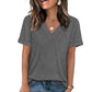 👕✨🌸T-shirt Décontracté à Manches Courtes et Col en V pour Femme – Tissu Polyester Premium, Coupe Détendue (8 Couleurs, S-2XL)