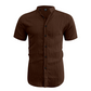 👕 60 % DE RÉDUCTION ! ☀️ Chemise d'été à manches courtes et col montant pour homme – Confortable, respirante et parfaite pour les chaudes journées d'été 🔥