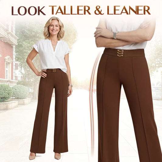 👖 56% DE RÉDUCTION! ✨ Pantalon Large Taille Haute pour Femme – Coupe Fluide, Tissu Léger & Parfait Pour Un Look Élégant Au Quotidien 🌸