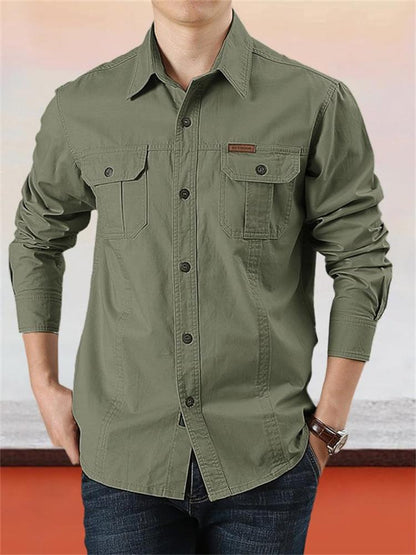 👔 55% DE RÉDUCTION ! ✨🏔️Chemise de Travail en Coton 100% pour Homme – Coutures Doubles, Évacuation d'Humidité 🍂