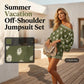 👒 PROMO LIMITÉE 52% DE RÉDUCTION ! 💃 Ensemble Combishort Bohème Imprimé – Épaules Dénudées, Tissu Respirant & Taille Élastique 🌸