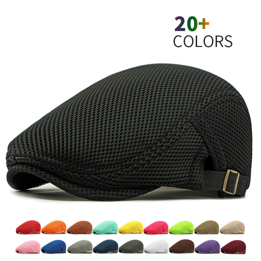 🧢 PROMO LIMITÉE 50% DE RÉDUCTION ! ✨ Casquette Plate Respirante avec Sangle Réglable – Tissu Mesh, Style Ivy 🍂