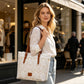 👜 PROMO LIMITÉE 55% DE RÉDUCTION ! 👒💃 Sac Fourre-Tout Élégant en Dentelle Blanche – Grand Compartiment, Bretelles Réglables 🔐