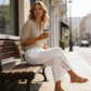 🔥Pantalon à cordon de serrage avec bordure en dentelle pour femme🍂Chic & Décontracté 🌿50 % de réduction🔥