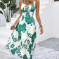 🌺 PROMO LIMITÉE 57% DE RÉDUCTION ! 👗 Robe Imprimée à Bretelles Fines – Dos Froncé, Coupe Trapèze, Légère 🦋