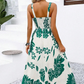 🌺 PROMO LIMITÉE 57% DE RÉDUCTION ! 👗 Robe Imprimée à Bretelles Fines – Dos Froncé, Coupe Trapèze, Légère 🦋
