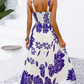 🌺 PROMO LIMITÉE 57% DE RÉDUCTION ! 👗 Robe Imprimée à Bretelles Fines – Dos Froncé, Coupe Trapèze, Légère 🦋