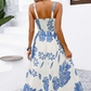 🌺 PROMO LIMITÉE 57% DE RÉDUCTION ! 👗 Robe Imprimée à Bretelles Fines – Dos Froncé, Coupe Trapèze, Légère 🦋