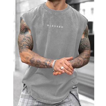 🎽 50% DE RÉDUCTION ! 🔥 Débardeur de Sport Coupe Loose Effet Vintage – Sans Manches, Tissu Respirant, Lavage Acide 🏁