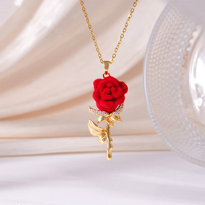 ⏳ Offre Spéciale Limité dans le Temps ⏰ Pendentif Rose Rouge Élégant – Design Délicat, Hypoallergénique & Parfait pour l'Élégance Quotidienne ou en Cadeau ✨