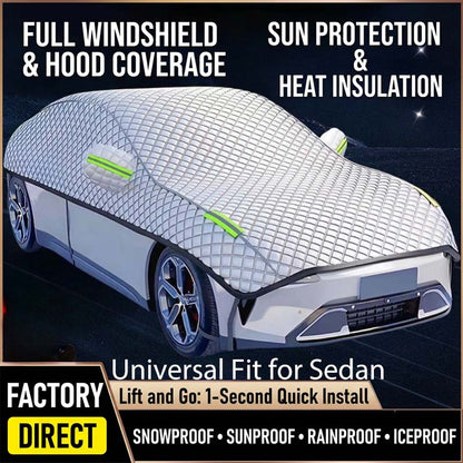 🥳VENTE CHAUDE 2026🥳💞50.000+ VENDUS !👵❤️ Bâche Partielle Épaisse pour Voiture – Protection Soleil et Neige