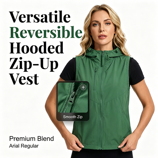 ✨50 % DE RÉDUCTION ! ✨💃Gilet réversible à capuche et fermeture éclair pour femme