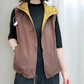 ✨50 % DE RÉDUCTION ! ✨💃Gilet réversible à capuche et fermeture éclair pour femme