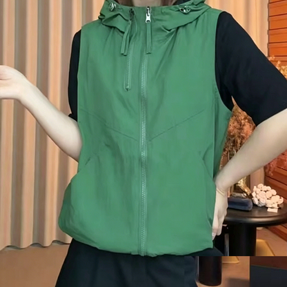 ✨50 % DE RÉDUCTION ! ✨💃Gilet réversible à capuche et fermeture éclair pour femme
