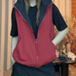 ✨50 % DE RÉDUCTION ! ✨💃Gilet réversible à capuche et fermeture éclair pour femme