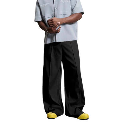 👖⏳ PROMO LIMITÉE -60% ! 👔Pantalon Homme Large – Silhouette Fluide, Tissu Haute Qualité, Minimaliste (Noir/Vert Olive/Blanc, S-2XL)