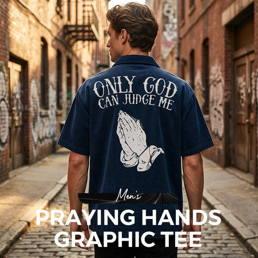🙏 PROMO LIMITÉE 50% DE RÉDUCTION ! ✨ T-shirt Homme – Motif Mains en Prière, 100% Coton, Coupe Classique ✨
