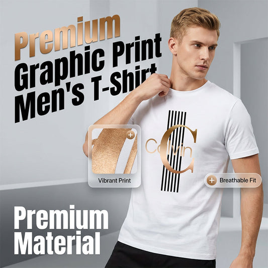 🎁Grande promotion sur les nouveautés — 57 % de réduction💎👔T-shirt pour homme à imprimé graphique avec lettres en gras