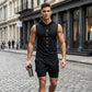 👕🔥 PROMO FLASH 60% ! Ensemble Sport Homme – Sweat Sans Manches & Short Décontracté, Tissu Confortable, Style Streetwear Athlétique ⏰
