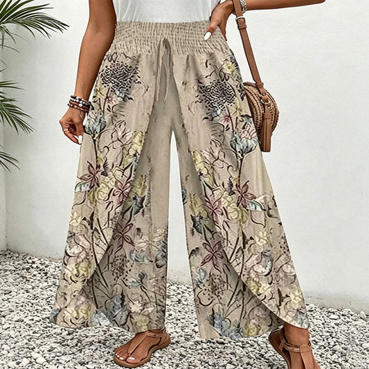 🔥 Offre limitée 55% – Pantalon large à imprimé et cordon de serrage pour femme