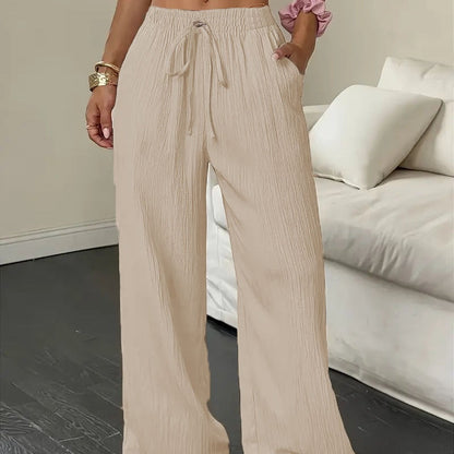 ❤️✨Soldes des nouveautés 2026💎 — 55 %💃 Pantalon large à plis unie pour femme