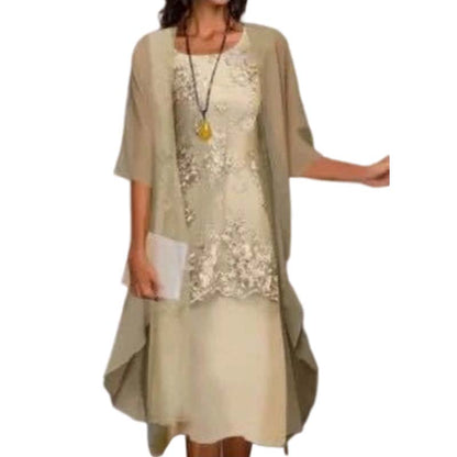 🔥 60 % DE RÉDUCTION 💥 Ensemble pour femme : robe élégante mi-longue et cardigan – chic, féminin et parfait pour toutes les occasions ✨