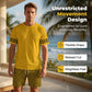 📢📢50 % DE RÉDUCTION !! ⏰👕Ensemble de survêtement à manches courtes pour homme, imprimé graphique jaune