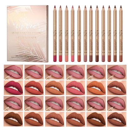 💄 56 % DE RÉDUCTION EN CE MOMENT ! 💋 Coffret de 12 crayons à lèvres anti-bavures – Longue tenue et waterproof – Fini mat et application fluide – Un contour parfait pour tous les looks 💖