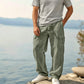 👖🌿 PROMO FLASH 60% ! Pantalon Cargo Homme Coton & Lin – Coupe Loose, Respirant, Poches Multiples, Taille Cordon, 6 Couleurs, 6 Tailles, Parfait Été 🍃