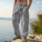 👖🌿 PROMO FLASH 60% ! Pantalon Cargo Homme Coton & Lin – Coupe Loose, Respirant, Poches Multiples, Taille Cordon, 6 Couleurs, 6 Tailles, Parfait Été 🍃