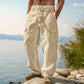 👖🌿 PROMO FLASH 60% ! Pantalon Cargo Homme Coton & Lin – Coupe Loose, Respirant, Poches Multiples, Taille Cordon, 6 Couleurs, 6 Tailles, Parfait Été 🍃