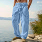 👖🌿 PROMO FLASH 60% ! Pantalon Cargo Homme Coton & Lin – Coupe Loose, Respirant, Poches Multiples, Taille Cordon, 6 Couleurs, 6 Tailles, Parfait Été 🍃